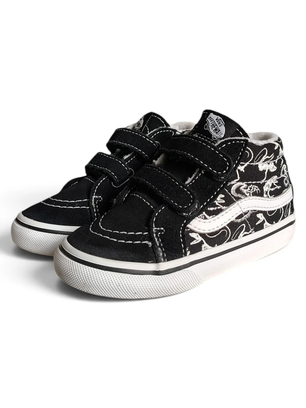 Vans Toddler Sk8-Mid Reissue V Glow Dino Skeleton Sneakers Black Size 8T